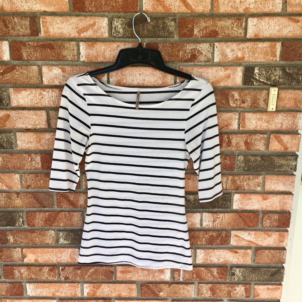 White and Black Stripe Shirt